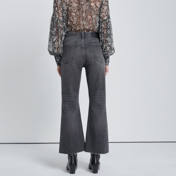 7 For All Mankind Easy Boy Bootcut high waist faded black cropped - Picture 3 of 11